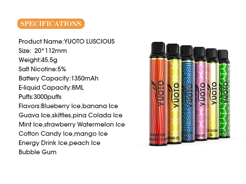 YUOTO Lucious 3000 Puffs Disposable Vape Wholesale