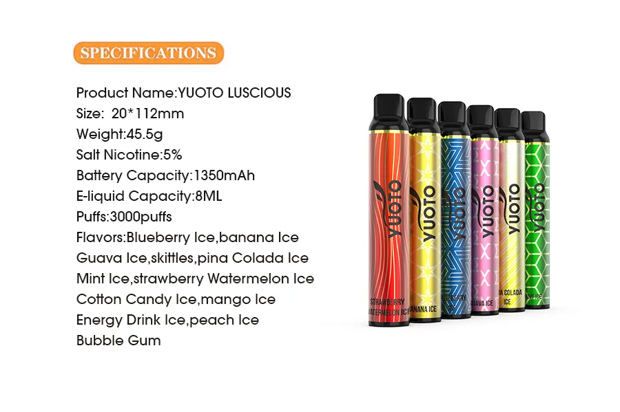 YUOTO Lucious 3000 Puffs Disposable Vape Wholesale